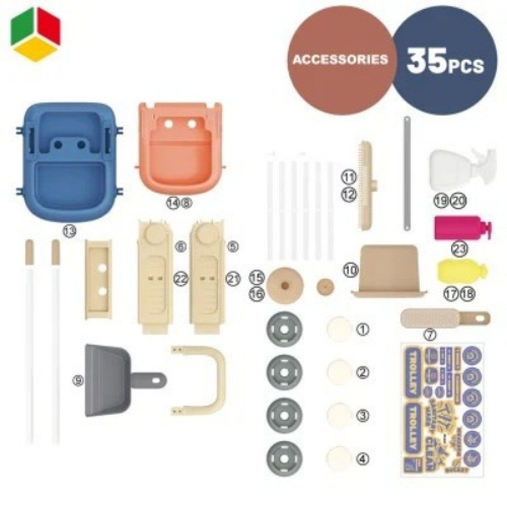 TrademarktΠαιχνίδι Καρότσι Καθαρισμού Με Αξεσουάρ 35τμχ 55x13,5x39εκpapell.gr